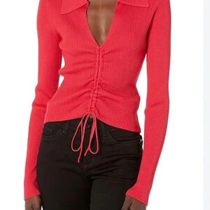 NWT Steve Madden The Maggie Sweater Long Sleeve Ribbed V-Neck Size Small